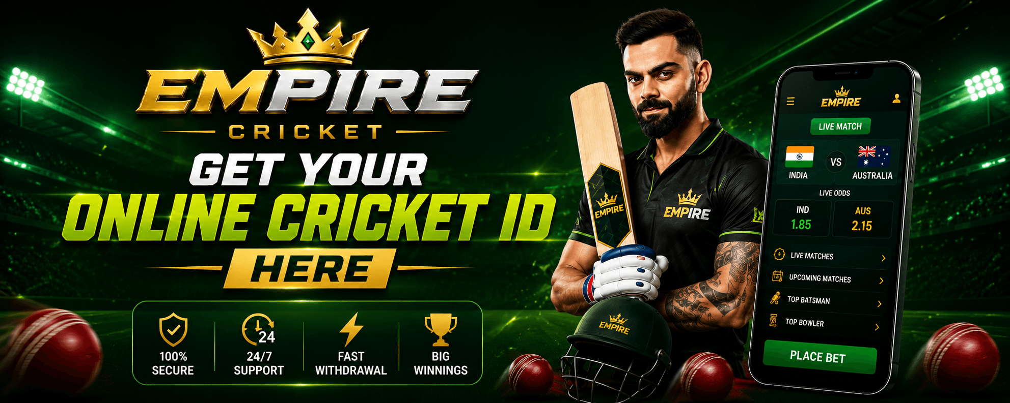 EMPIRE cricket banner